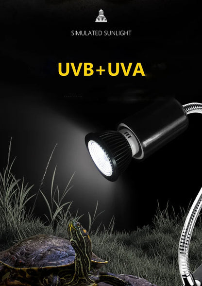 UVB+UVA Reptile 110/220V Basking LED Lamp Reptile Turtle Lizard Mane Lion Ultraviolet Calcium Lamp Sun Light Energy-Saving