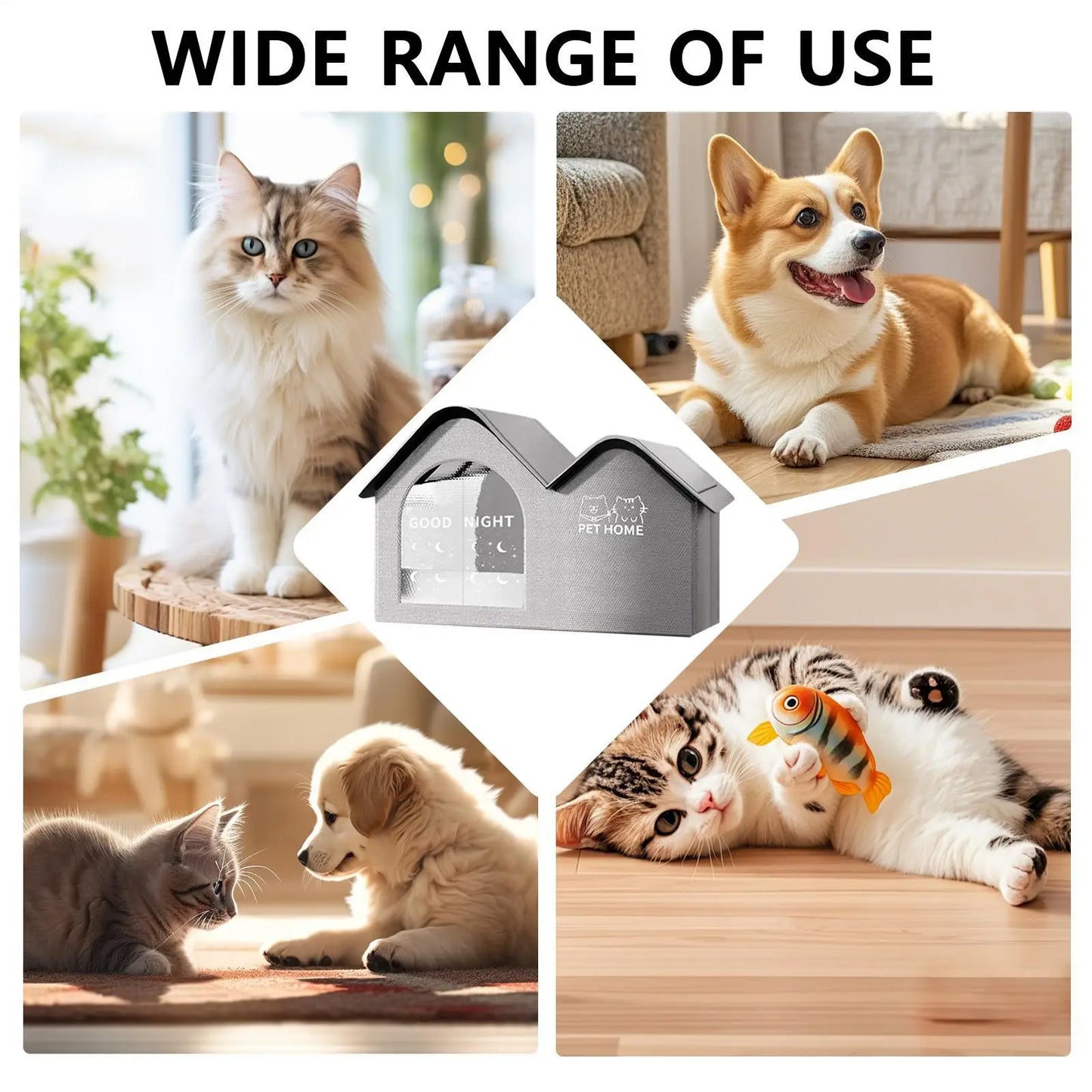 Cooling Cat House Aluminum Foil Insulated Cat Cooling House Tear Resistant Shade Tent Cave Spacious Shelter For Apartment Patio