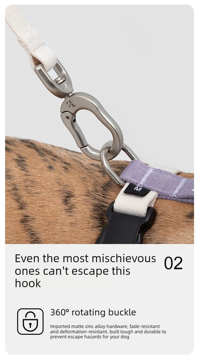 Multi-Functional Dog Leash Anti-Burst Shock Absorption Hands-Free Waist Shoulder Strap Adjustable 114-143cm for 40kg