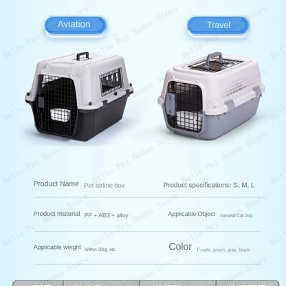 Sturdy Pet Airline Box Ventilated Dog Shipping Box Multi-purpose Cat Cage Portable Pet Transport Cage Pet Supplies