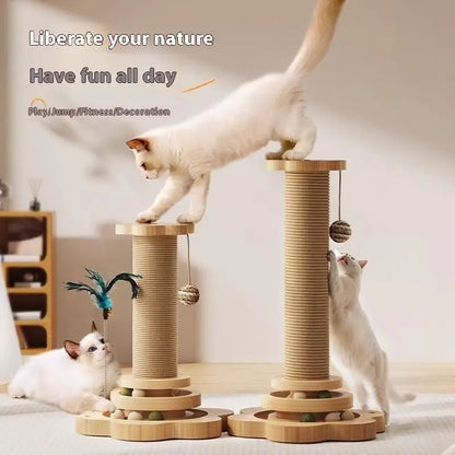 Funny Sisal Cat Scratching Board Cat Climbing Frame Turntable Wear-Resistant Scratching Board Toy Cat Grab Column Cat Supplies