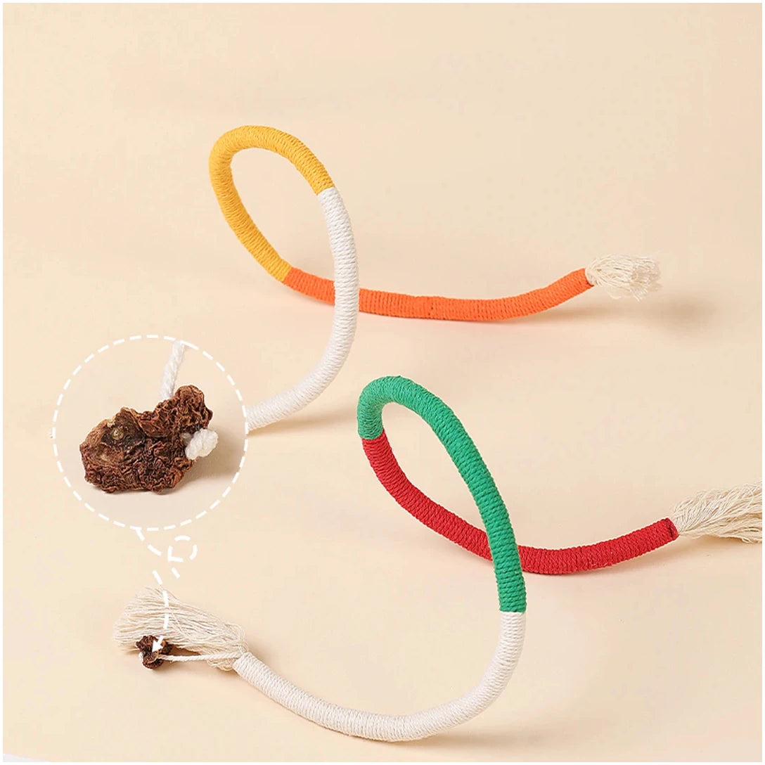 Cat Bite Rope Toy Grinding Teeth Durable Teasing Cat Rope Toy Cat Scratcher Rope Toy Cotton Rope Bite-resistant Chewing Toy