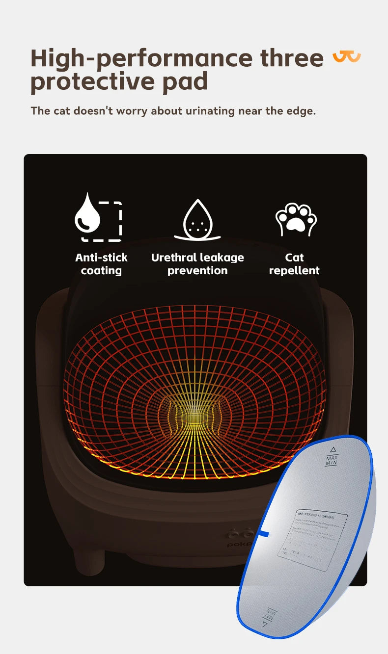 Pokpaw CL16 Smart Cat Litter Box with App Control 76L Self-cleaning Automatic Semi Enclosed Cat Litter Box Cat Toilet Supplies