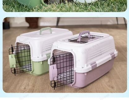 Sturdy Pet Airline Box Ventilated Dog Shipping Box Multi-purpose Cat Cage Portable Pet Transport Cage Pet Supplies