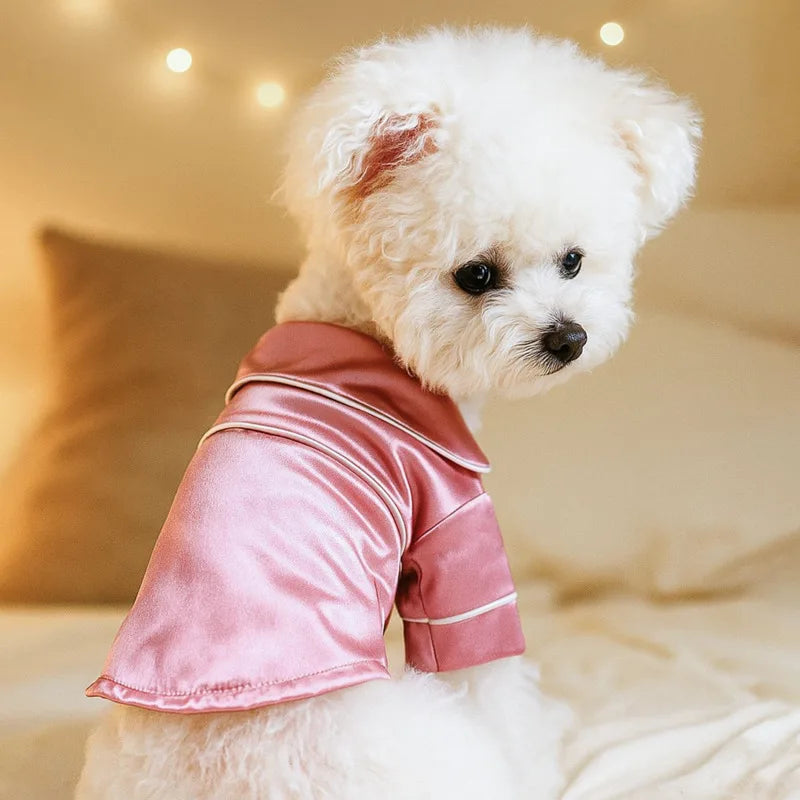 Soft Silk Pet Pajamas Cozy Home Sleepwear For Small Dogs & Cats Shirt Clothes 2026 Summer New