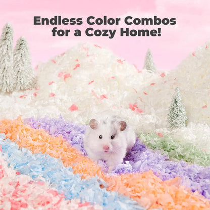 Hamster Bedding Dust-Free Guinea Pig Paper Bedding Odor Control Paper Bedding, Cozy Animal Bedding for Rabbit Rat Syrian Dwarf