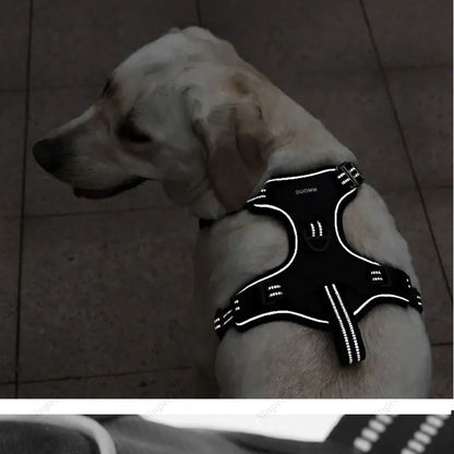Dog Harness for Large Dogs Heavy Duty No Pull Service Dog Vest with Dog Seat Belt Reflective Adjustable Pet Harnes