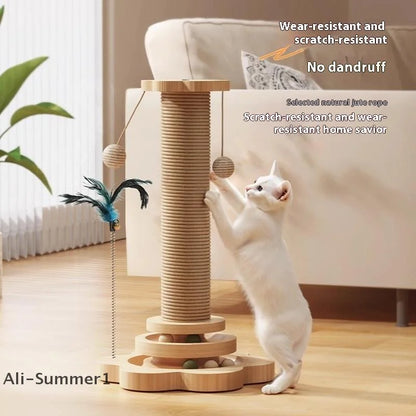 Funny Sisal Cat Scratching Board Cat Climbing Frame Turntable Wear-Resistant Scratching Board Toy Cat Grab Column Cat Supplies
