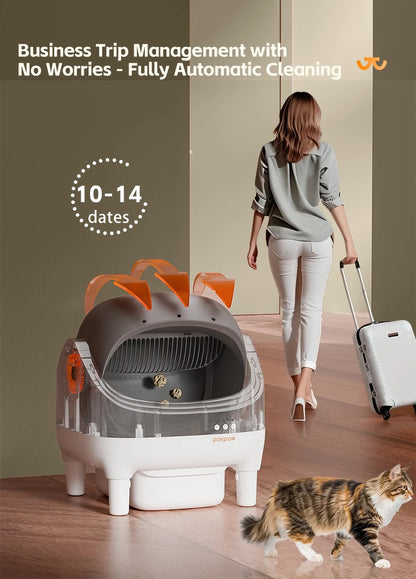 Pokpaw CL16 Smart Cat Litter Box with App Control 76L Self-cleaning Automatic Semi Enclosed Cat Litter Box Cat Toilet Supplies