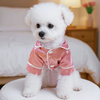Soft Silk Pet Pajamas Cozy Home Sleepwear For Small Dogs & Cats Shirt Clothes 2026 Summer New