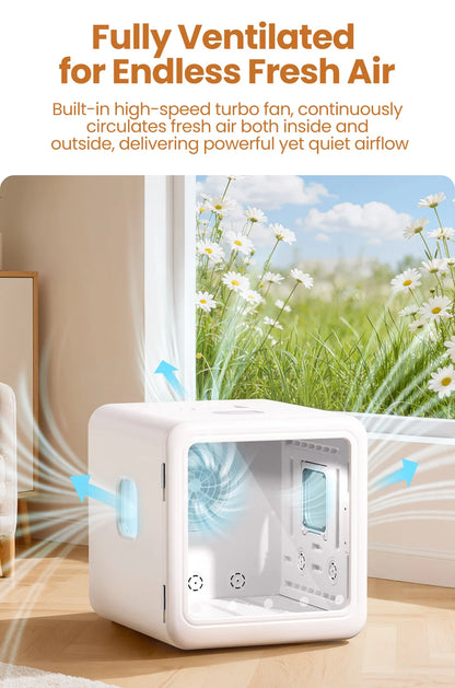 ROJECO 70L Smart Pet Dryer Box Automatic Temperature Control 360° Drying Ultra Quiet Pet Hair Grooming For Dog Cat Dryer 4 Speed