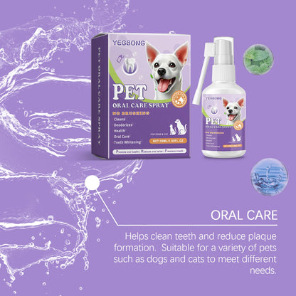 YEGBONG Pet Oral Care Drops Dog Cat Fresh Breath Tartar Remover Mild Formula Food Supplement Easy Use Home Pet Oral Hygiene