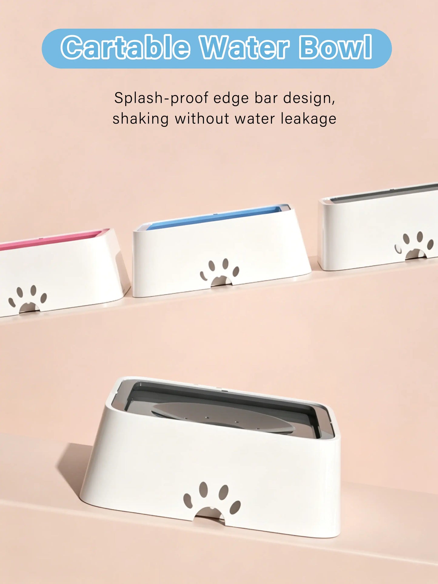 Floating Pet Bowl 1L Pet Water Dispenser ABS Plastic Pet Drinking Bowl Keeps Fur Dry for Long-Haired Pets Drinking Dispenser
