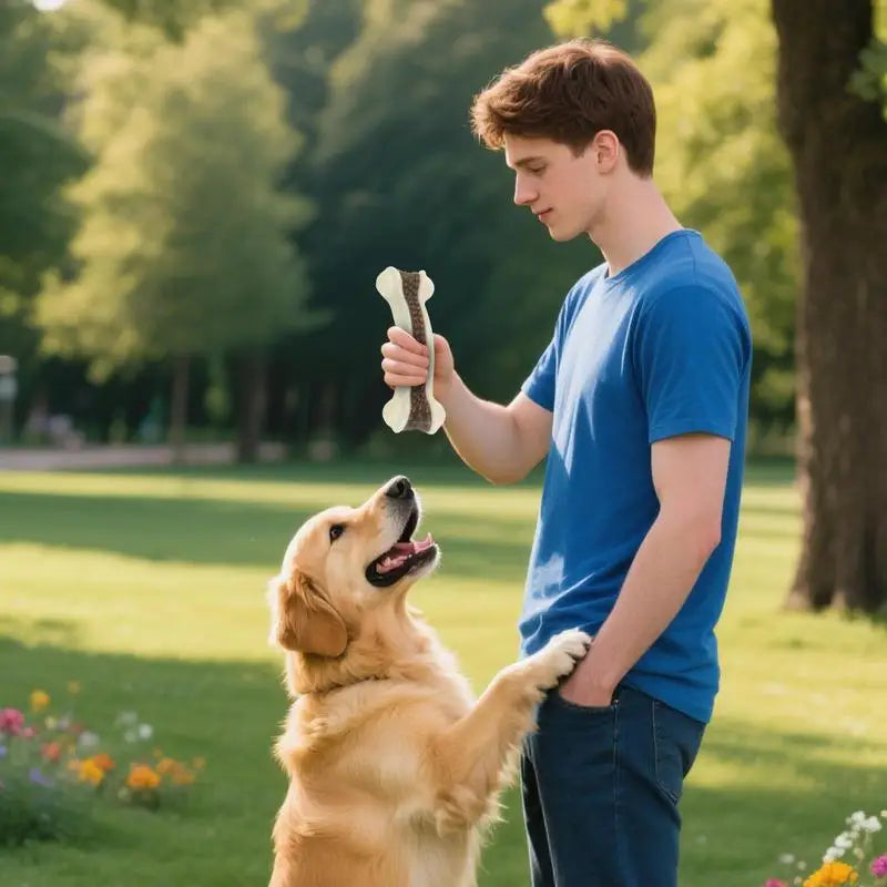 1pcs Dog Toys Eat Play Nylon+Leather Bone Stick Teething Stick Dog Toy Bite Gum Bone Resistant Bite Chewing Pet Supplies