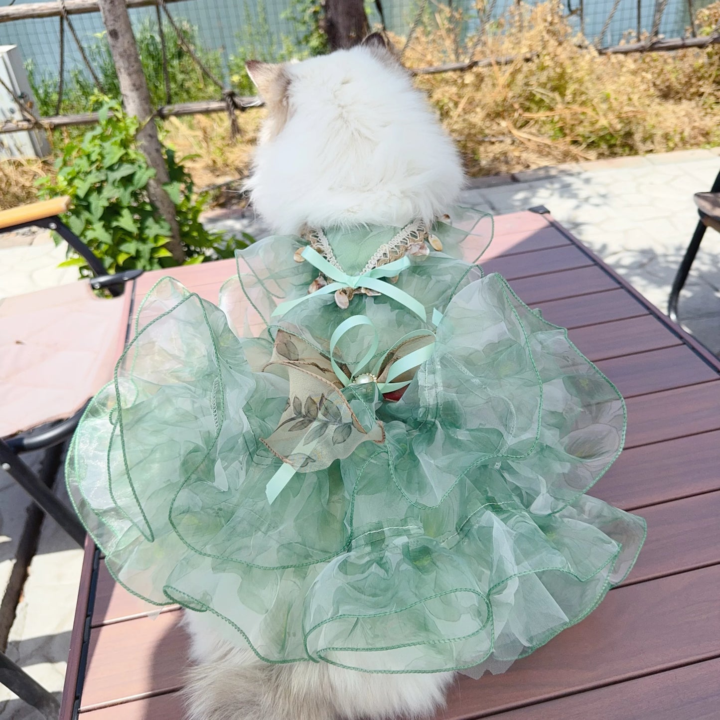 Summer Luxury Pink Green Puppy Dog Cats Clothing Chihuahua Handmade Lace Sling Princess Dresses For Small Medium Dog Pet Clothes