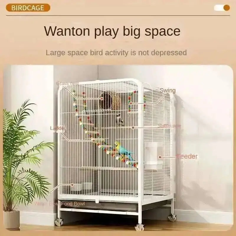 Villa Cage Large Breeding Bird Bird Tiger Skin Parrot Cage Xuan Phoenix Parrot Cage Hachiko Luxury Large Special