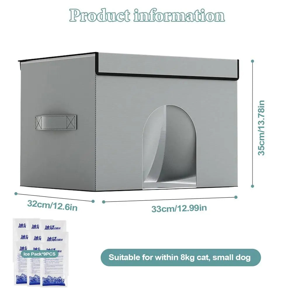 Cooling Outdoor Cat House Portable Cat Air Conditioning House Cold Sleeping Enclosure Pet Supply For Travel Indoor Bedroom