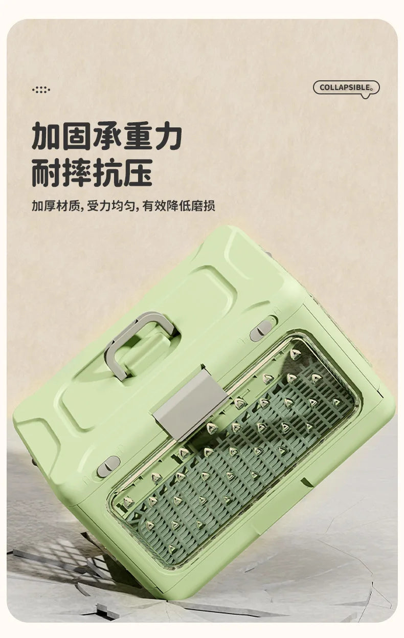 Pet supplies Portable pet air bag folding Dog suitcase out car carrying large capacity cat checked transparent box