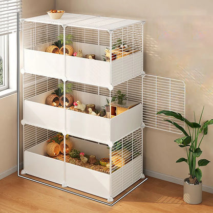 Hamster Cage for Home Use, Luxury Villa for Golden Hamsters, Small Chicken Breeding Observation Cage, Empty Cage