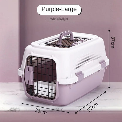 Sturdy Pet Airline Box Ventilated Dog Shipping Box Multi-purpose Cat Cage Portable Pet Transport Cage Pet Supplies