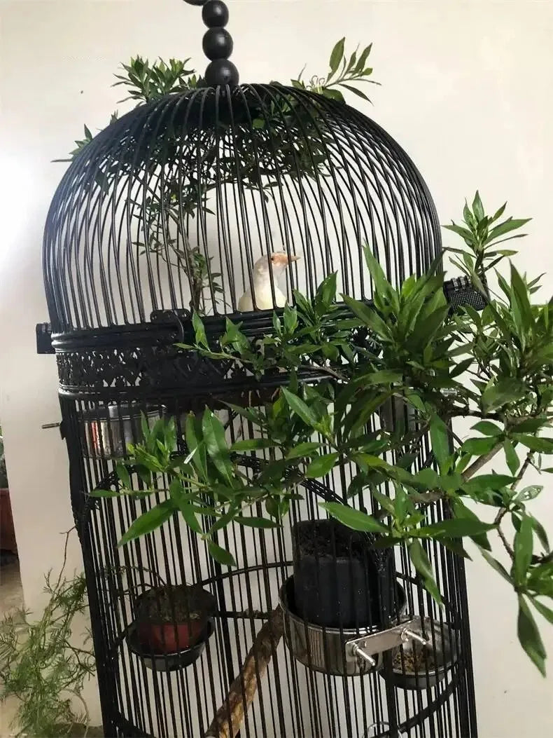 Extra Large iron Cylindrical Bird Cages courtyard outdoor Parrot Large Villa Cage European retro Cage Birds Budgie Canary Bird Z
