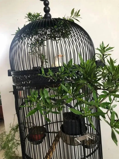 Extra Large iron Cylindrical Bird Cages courtyard outdoor Parrot Large Villa Cage European retro Cage Birds Budgie Canary Bird Z