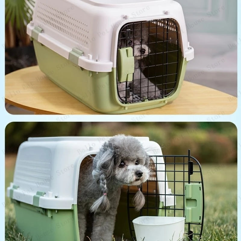 Sturdy Pet Airline Box Ventilated Dog Shipping Box Multi-purpose Cat Cage Portable Pet Transport Cage Pet Supplies