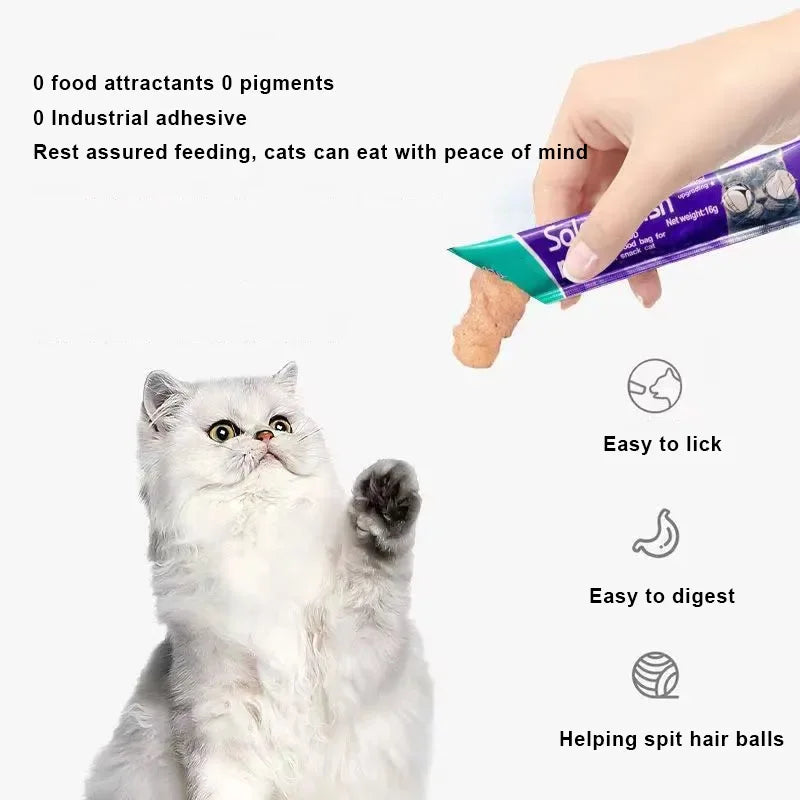 High quality  Mixed Flavor 30 Strips Cat Strips Young Cat Wet Food Pack Nutrition Abalone Tuna Chicken Formula Cat Liquid Snacks
