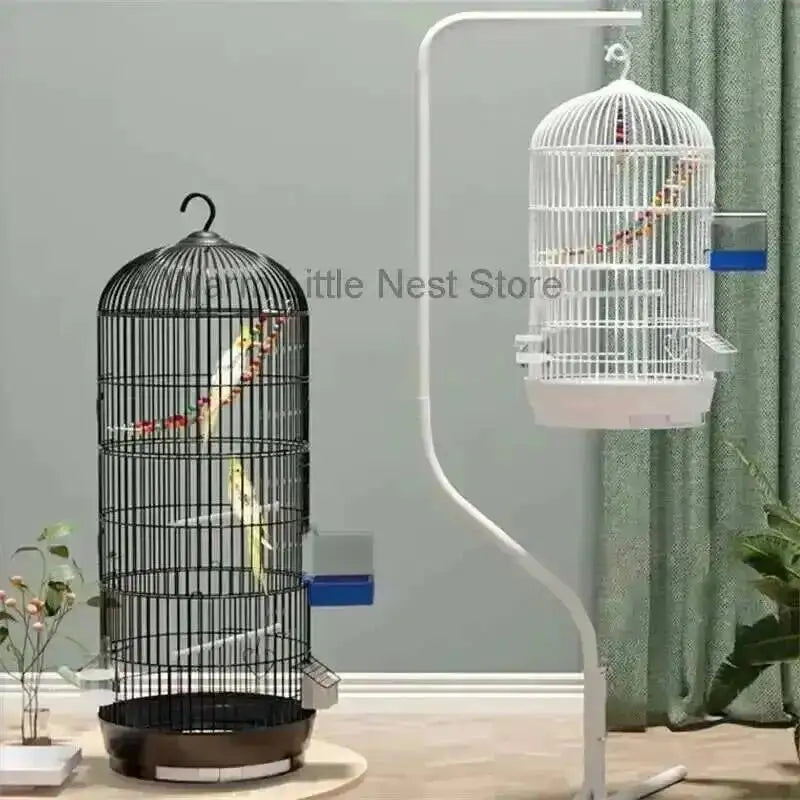 Wrought Retro Household Bird Nordic Round Iron Metal Parrot Cage Large Size Luxury Bird Villa Creative White Parrot House L