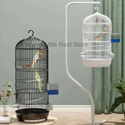 Wrought Retro Household Bird Nordic Round Iron Metal Parrot Cage Large Size Luxury Bird Villa Creative White Parrot House L