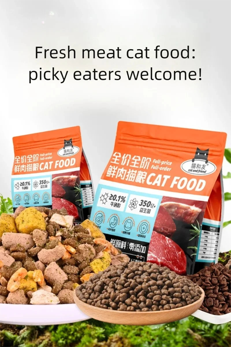 Cat food manufacturers into cats kittens universal fresh meat without grain full price bulk cat staple food 500g