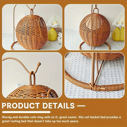 Luxury Fruit Basket Cat Hammock bed Hand Woven Storage Basket Comfortable Heavy Carton Packaging Not Easy To Damage for Pets