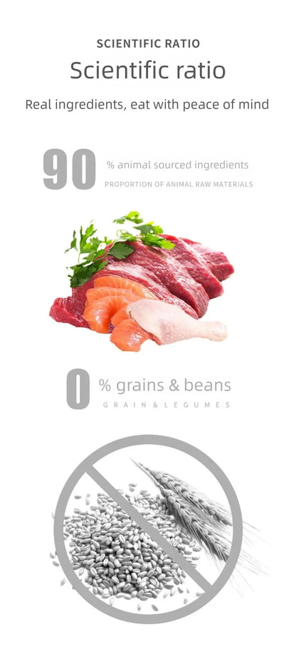 Cat food manufacturers into cats kittens universal fresh meat without grain full price bulk cat staple food 500g