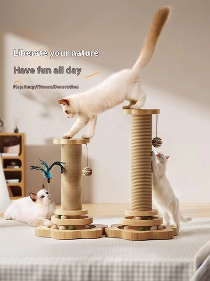 Funny Sisal Cat Scratching Board Cat Climbing Frame Turntable Wear-Resistant Scratching Board Toy Cat Grab Column Cat Supplies