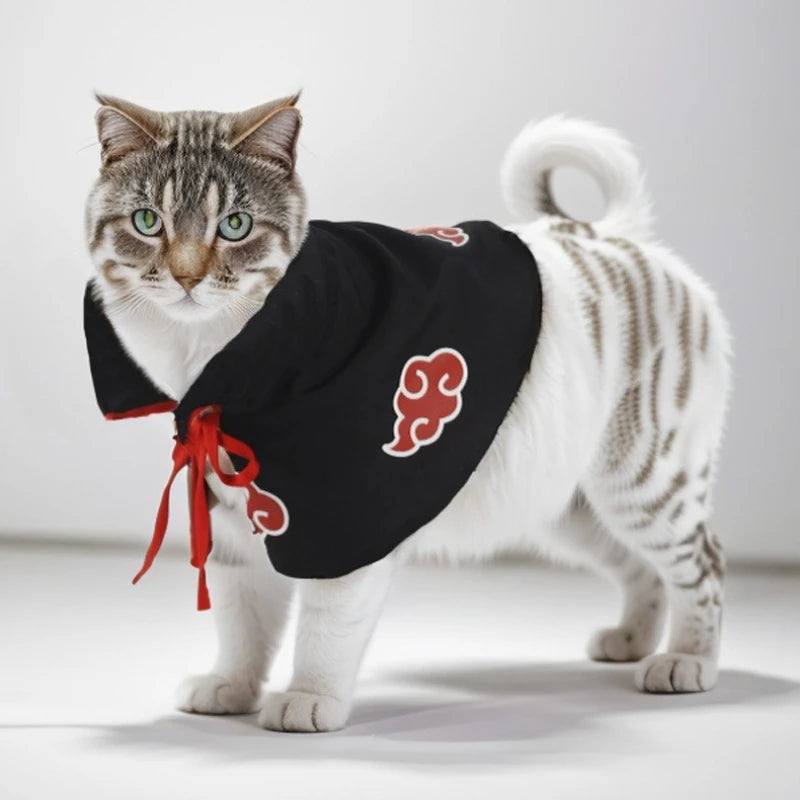 Cat Clothes Akatsuki Organization Cloak Dog Cape Small Dog Cos Ninja Dress Pet Costume Party Decoration Photo Props