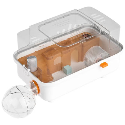 Acrylic Transparent Panoramic Hamster Cage Luxury Villa Hideout House Large Habitat Playpen for Small Pet Syrian Dwarf Hamster