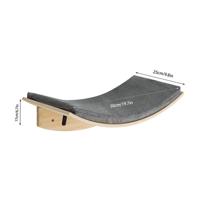 Contoured cat rack and wall mounted cat step with cushions wall mounted cat furniture for sleeping, playing, climbing