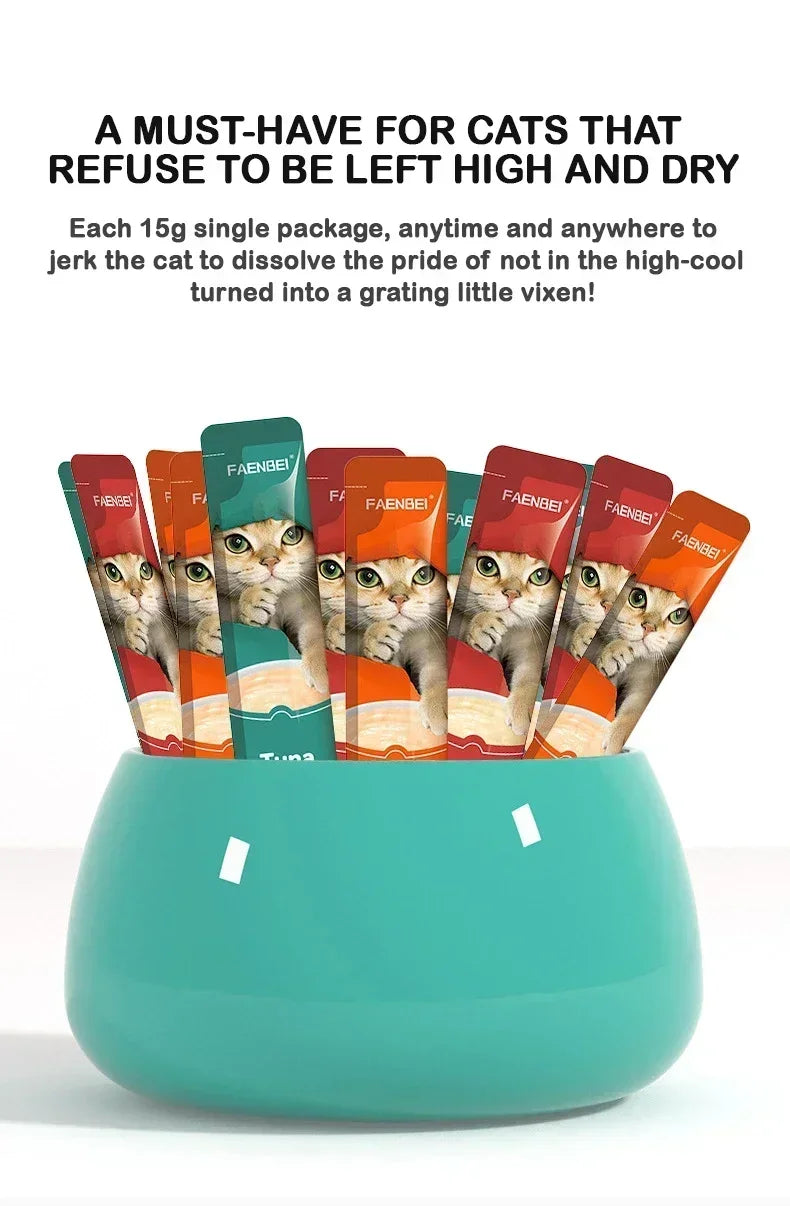 45-Piece Value Pack Cat SticksCat Snacks with Nutrients for Weight GainMoist Food Suitable for Adult KittenHydrating Meat Sticks