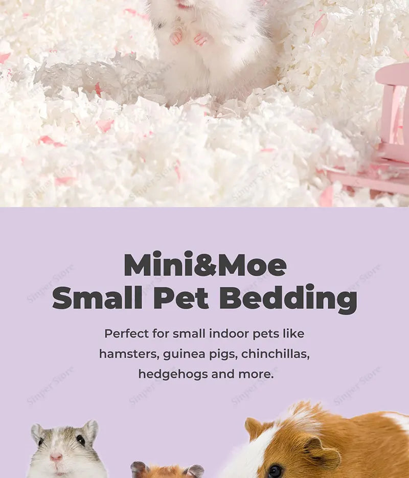Hamster Bedding Dust-Free Guinea Pig Paper Bedding Odor Control Paper Bedding, Cozy Animal Bedding for Rabbit Rat Syrian Dwarf