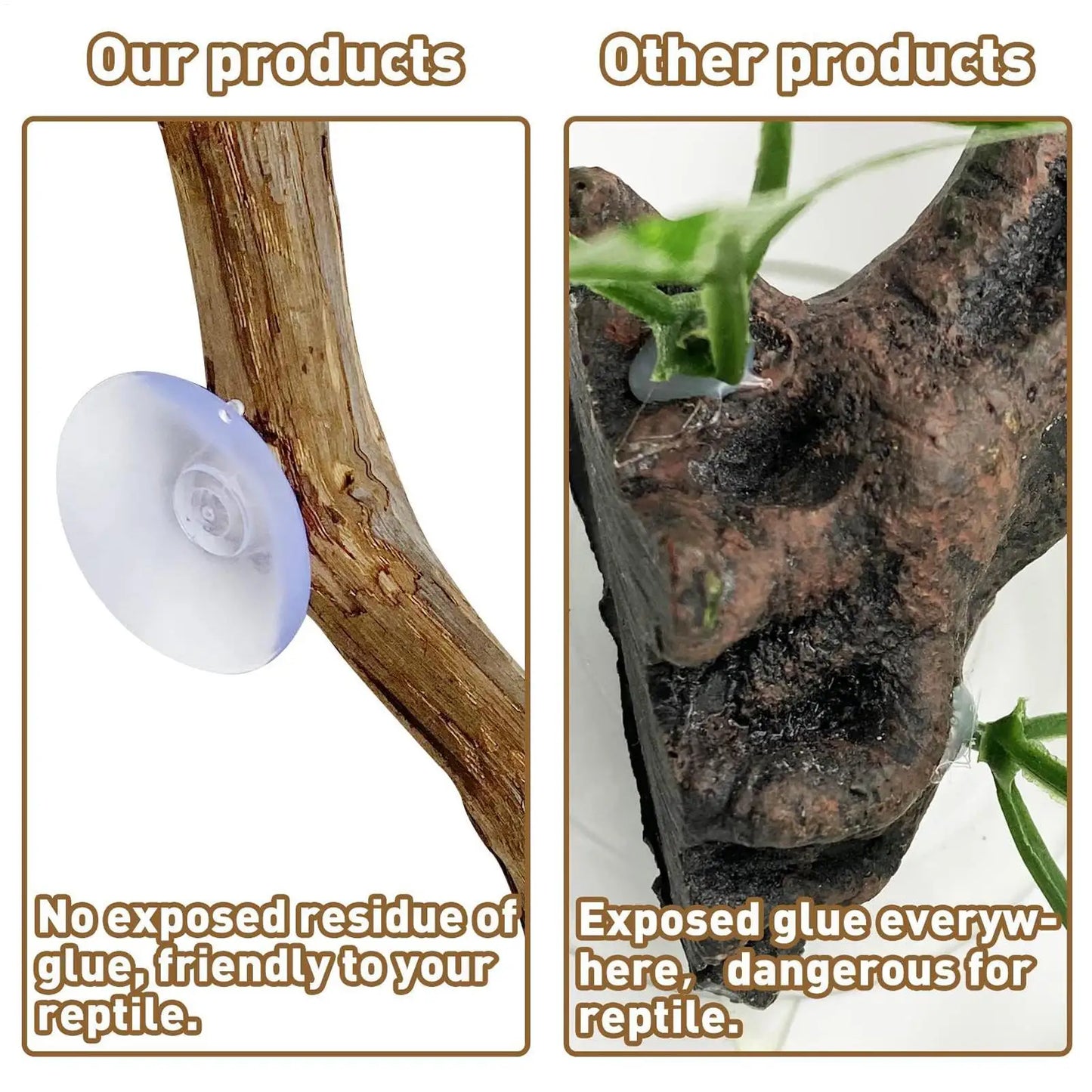 Reptile Branch Unique Bearded Dragon Branch Reptile Decor Wooden Tree Trunk Ornament Habitat Decorations Non-slip Climbing