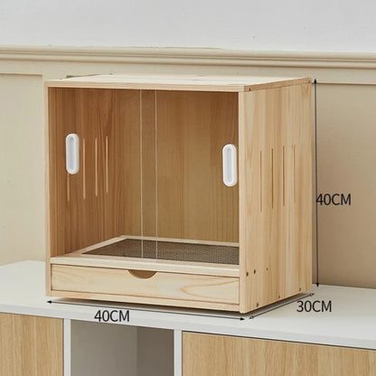 Wooden Bird Cage Parrot Pigeon Birds House with Drawers Ventilate Large Space Bird Nests Home Birds Breeding Box Aviary Pigeon