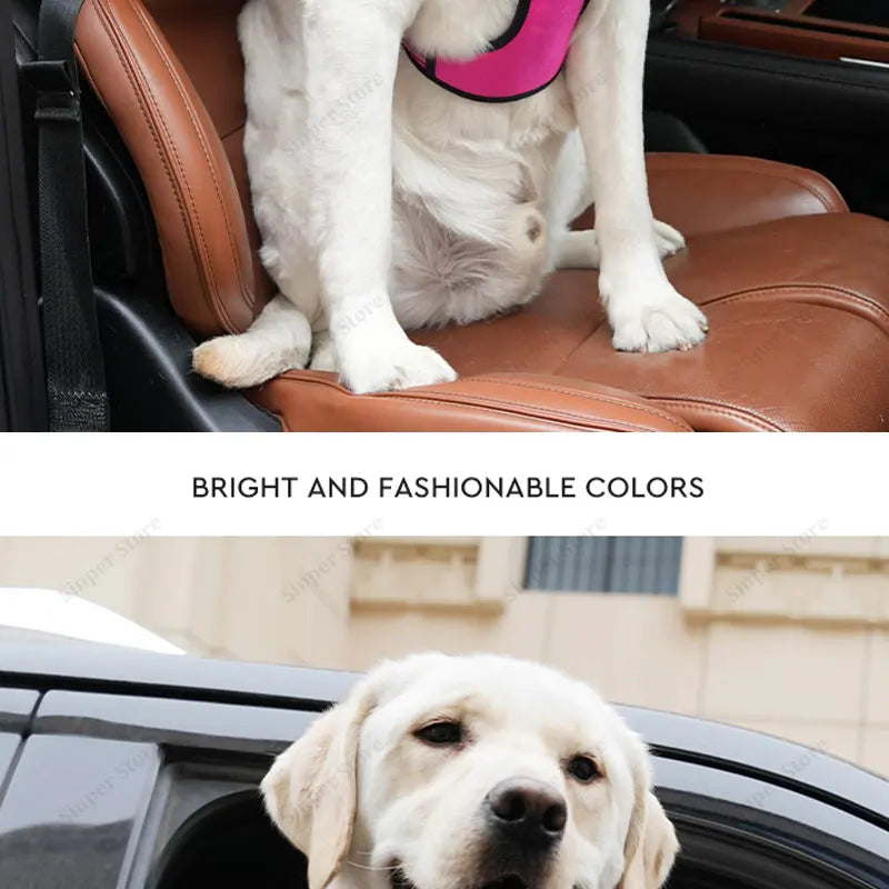 Dog Harness for Large Dogs Heavy Duty No Pull Service Dog Vest with Dog Seat Belt Reflective Adjustable Pet Harnes