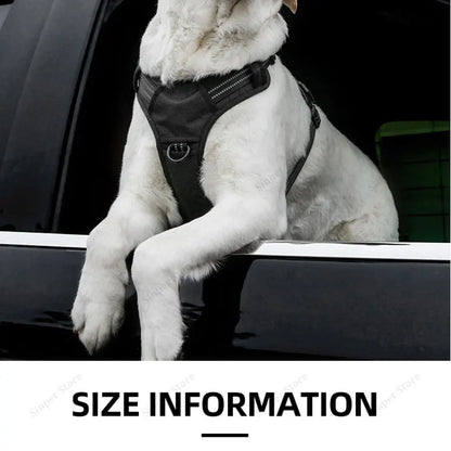 Dog Harness for Large Dogs Heavy Duty No Pull Service Dog Vest with Dog Seat Belt Reflective Adjustable Pet Harnes