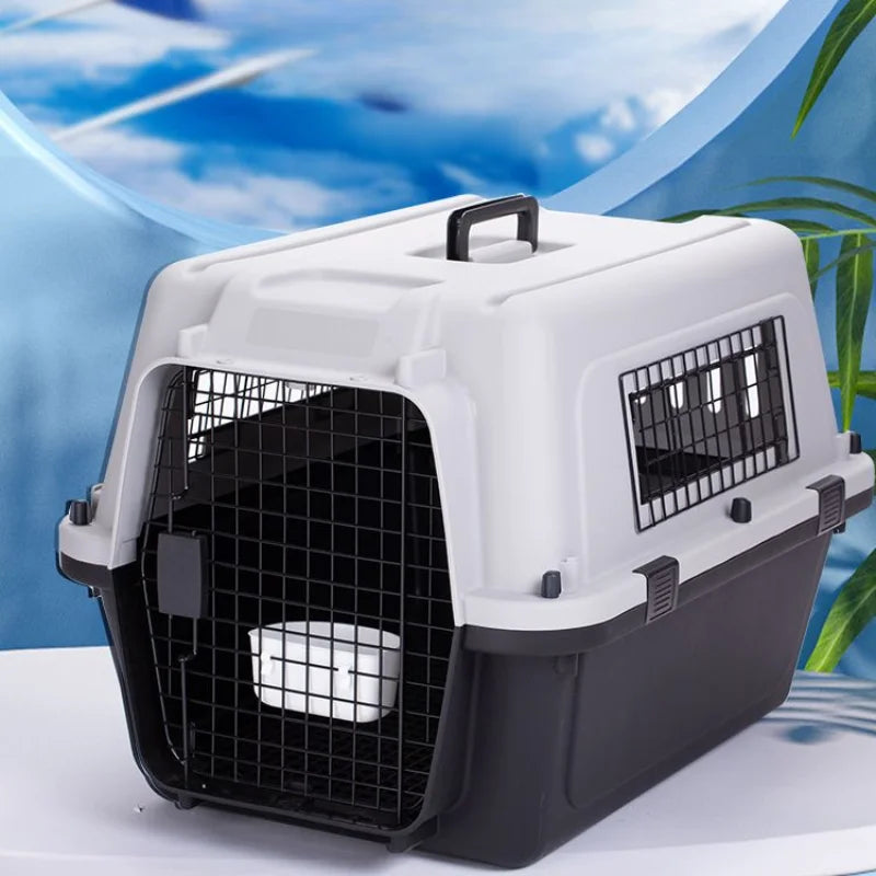 Sturdy Pet Airline Box Ventilated Dog Shipping Box Multi-purpose Cat Cage Portable Pet Transport Cage Pet Supplies