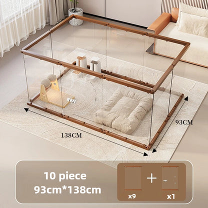 Acrylic Pet Fence with Insulation Dog Cage Transparent Dog Kennel for Indoor Dogs Crate furniture DIY Freely Combined House