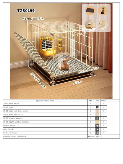 Rabbit Cage with Large Space for Home Use, Large Villa-Style Rabbit Nest with Toilet