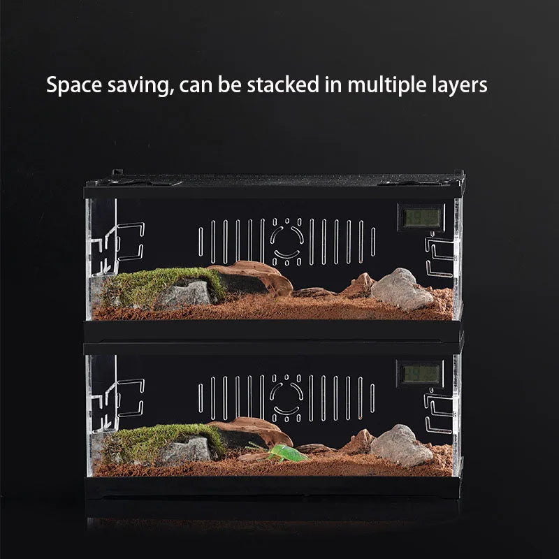 Transparent Reptile Pet Breeding Box Crawling Pet Feeding Box Lizard Silkworm Scorpion Beetle Insect Box Pet House Acrylic Cage