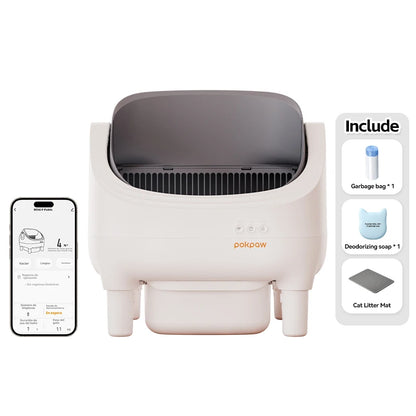 Pokpaw CL16 Smart Cat Litter Box with App Control 76L Self-cleaning Automatic Semi Enclosed Cat Litter Box Cat Toilet Supplies
