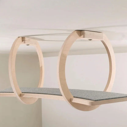 Wall Type Cat Climbing Frame Wood Wall Hanging Cat Lying Frame Shelf Hanging Roof Cat Training Supplies Section 2  Pet Products