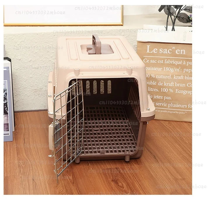 Outdoor Large Plastic Cat CageLarge Airline Pet CageCat Shipping Box Portable Pet Supplies